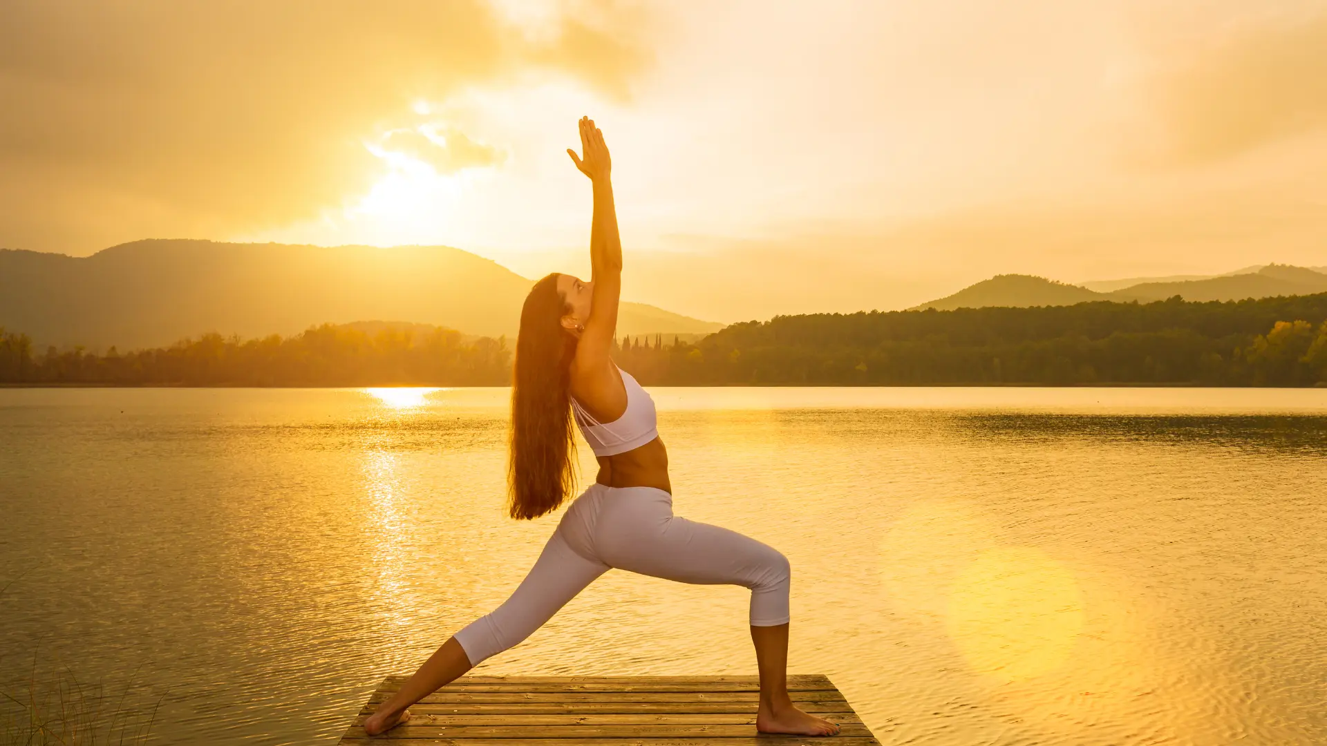 Morning yoga practice with natural light